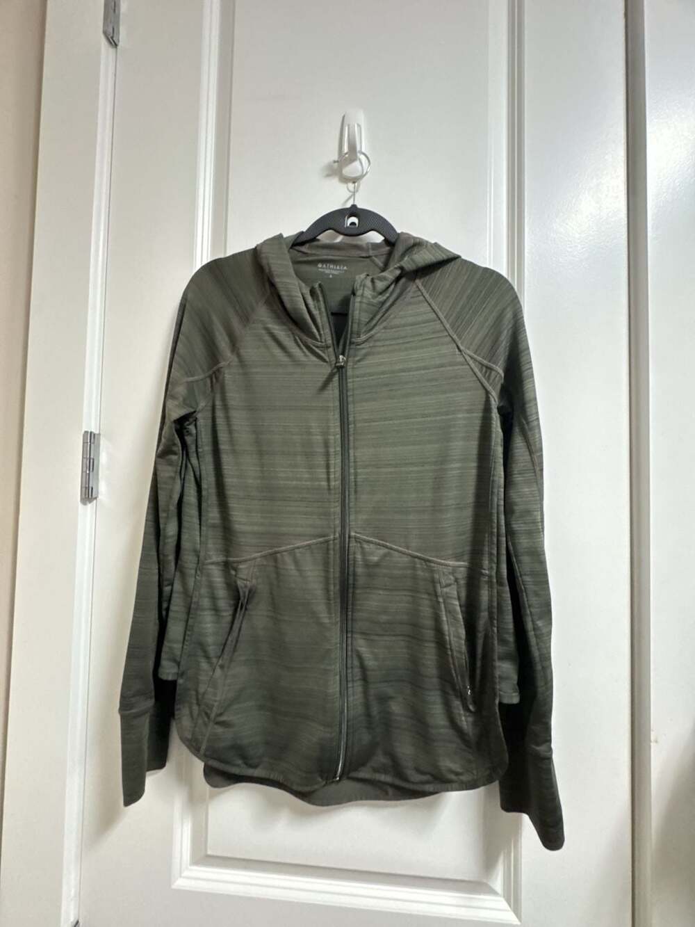 Athleta Full Zip Hoodie Size S Green Striped